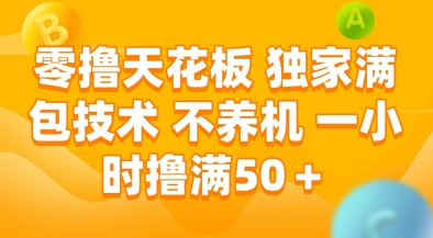 零撸天花板，独家满包技术，不用养机，一小时撸满50+，收益稳定【揭秘】-副业资源网