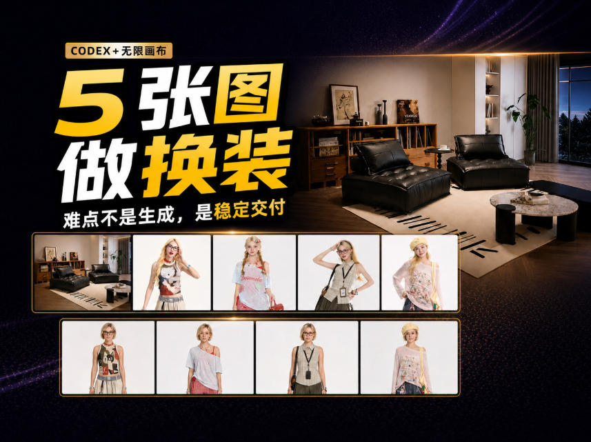 codex+无限画布，5张商品图做沙发换装视频，关键不是提示词！-副业资源网