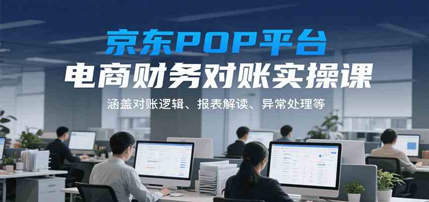 京东POP平台电商财务对账实操课，涵盖对账逻辑、报表解读、异常处理等-副业资源网
