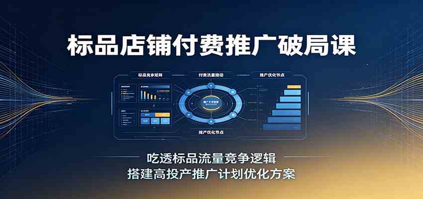 标品店铺付费推广破局课：吃透标品流量竞争逻辑，搭建高投产推广计划优化方案-副业资源网