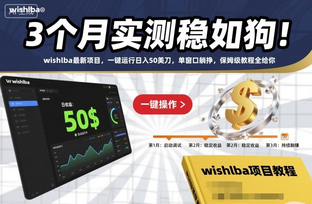 3个月实测稳如狗！wishlba最新项目，一键运行日入50美刀，单窗口躺挣，保姆级教程全给你【揭秘】-副业资源网