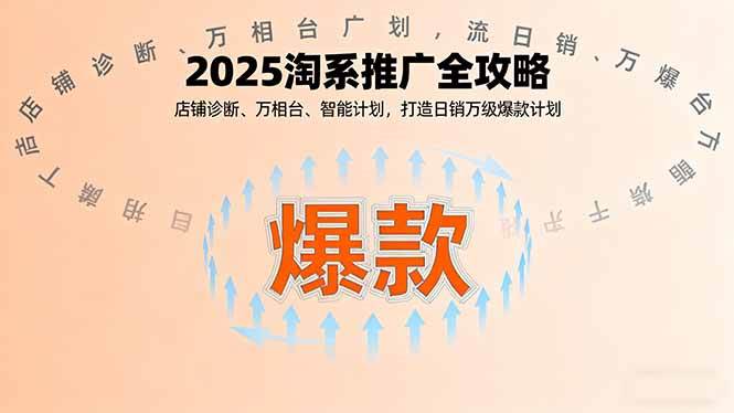（16067期）2025淘系推广全攻略，店铺诊断、万相台、智能计划，打造日销万级爆款计划-副业资源网