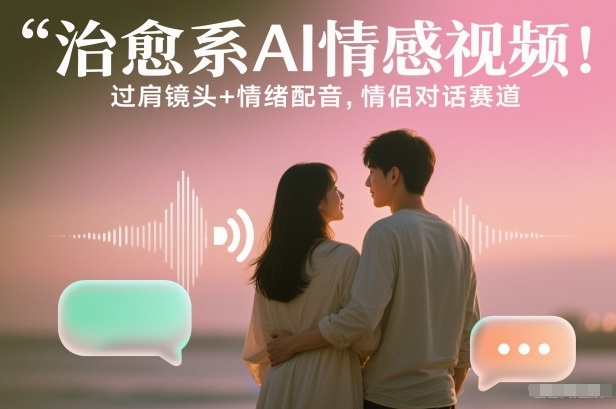 治愈系AI情感视频！过肩镜头+情绪配音，情侣对话赛道-副业资源网