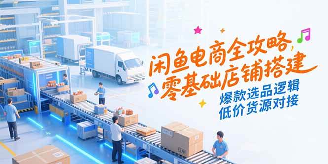 （15325期）闲鱼电商全攻略，零基础店铺搭建，爆款选品逻辑，低价货源对接-副业资源网