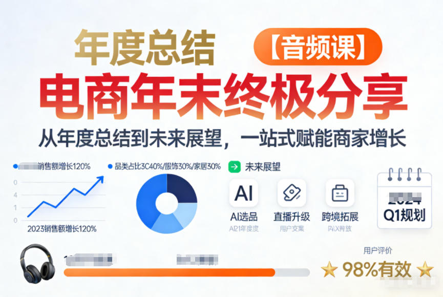 电商年未终极分享，从年度总结到未来展望，一站式赋能商家增长【音频课】-副业资源网