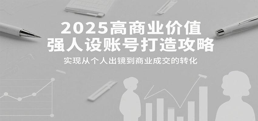 2025高商业价值强人设账号打造攻略，实现从个人出镜到商业成交的转化-副业资源网
