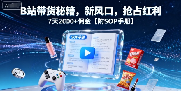 B站带货秘籍，新风口，抢占红利，7天2k+佣金【附SOP手册】-副业资源网