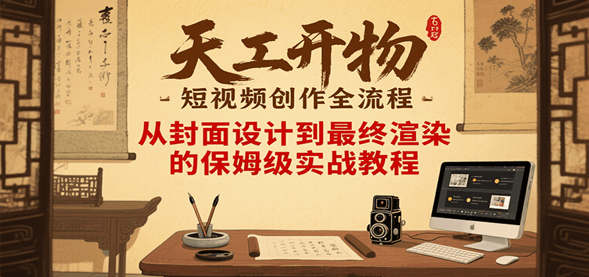 天工开物短视频创作全流程，从封面设计到最终渲染的保姆级实战教程-副业资源网