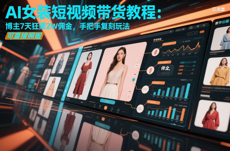 AI女装短视频带货教程：博主7天狂賺2W佣金，手把手复刻玩法，可直接照搬-副业资源网