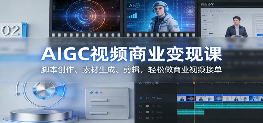 AIGC视频商业变现课：脚本创作、素材生成、剪辑，轻松做商业视频接单-副业资源网