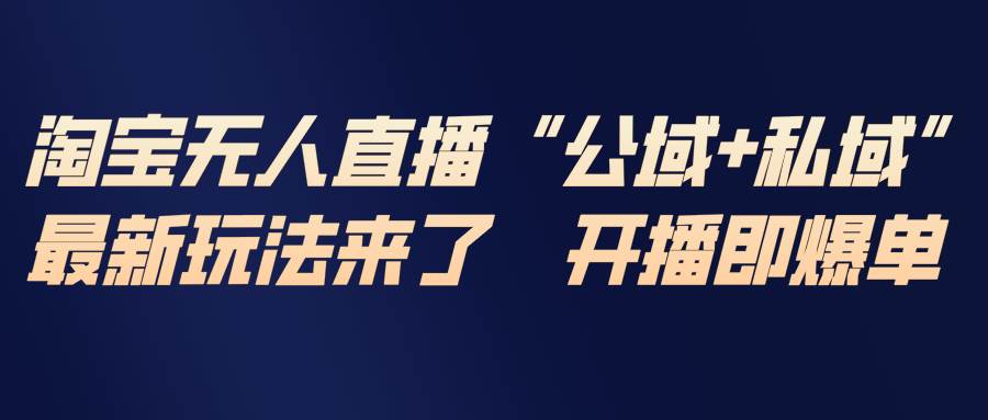 （17098期）淘宝无人直播最新玩法，包含私域和公域两种玩法-副业资源网