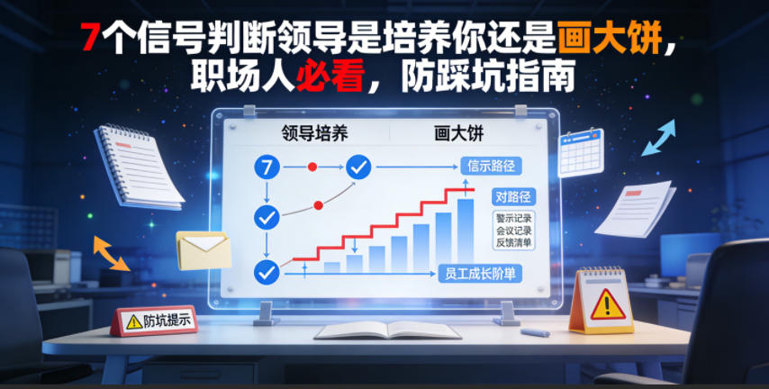 付费文章：7个信号判断领导是培养你还是画大饼，职场人必看，防踩坑指南-副业资源网