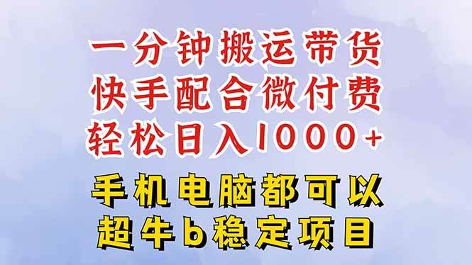 (16285期)快手黑科技一分钟搬运带货,一刀不剪过原创,微付费投流玩法,轻松日入…-副业资源网