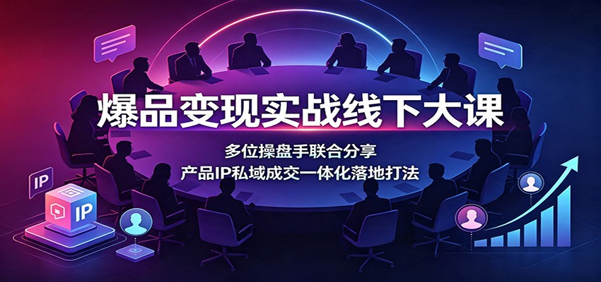 爆品变现实战线下大课:多位操盘手联合分享,产品IP私域成交一体化落地打法-副业资源网