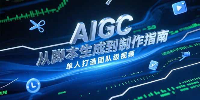 （15170期）AIGC视频制作指南，从脚本生成到剪辑全流程，单人打造团队级视频-副业资源网