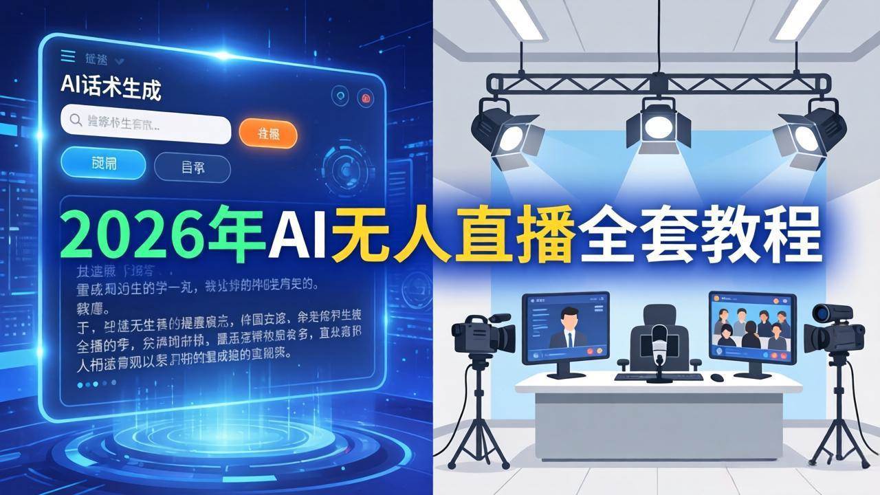 (17953期)2026年AI无人直播全套教程:OBS安装+软件配置+直播间搭建+话术生成+一键开播实操-副业资源网