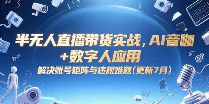 （15280期）半无人直播带货实战，AI音咖+数字人应用 解决账号矩阵与违规难题(更新7月)-副业资源网