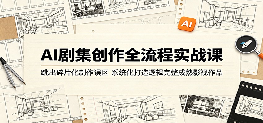 AI剧集创作全流程实战课：跳出碎片化制作误区，系统化打造逻辑完整成熟影视作品-副业资源网