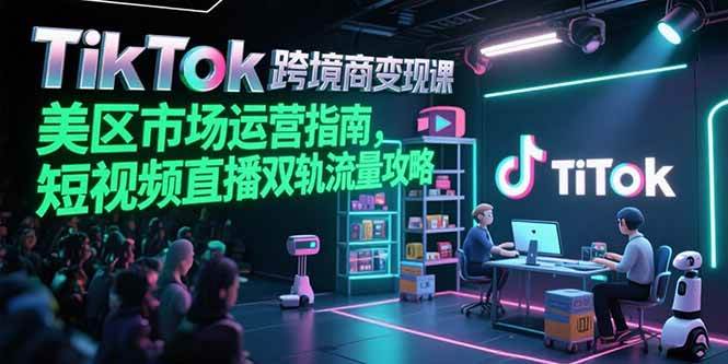 （15344期）TikTok跨境电商变现课，美区市场运营指南，短视频直播双轨流量攻略-副业资源网
