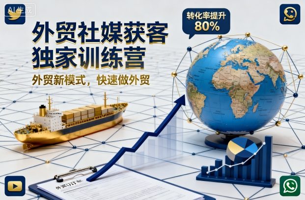 外贸社媒获客独家训练营，外贸新模式，快速做外贸（更新26年3月）-副业资源网