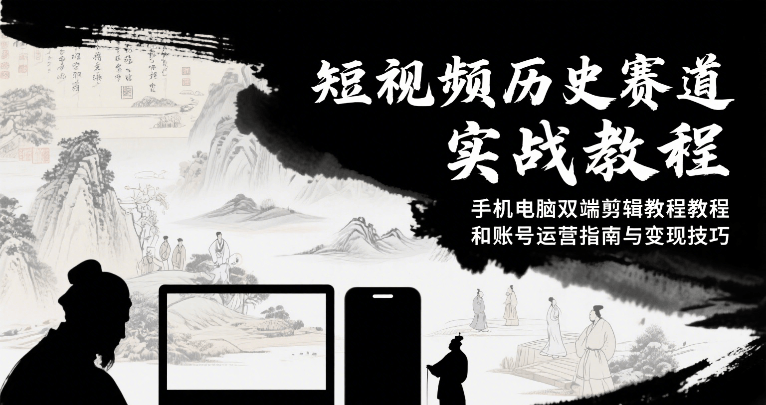 短视频历史赛道实战教程，手机电脑双端剪辑教程和账号运营指南与变现技巧-副业资源网