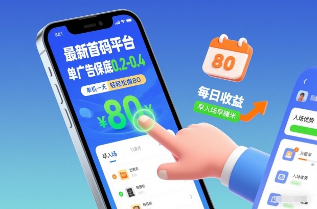 最新首码平台，单广告保底0.2-0.4，单机一天轻松撸80，早入场早賺米【揭秘】-副业资源网