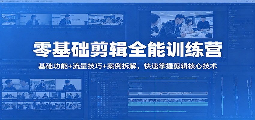 零基础剪辑全能训练营：基础功能+流量技巧+案例拆解，快速掌握剪辑核心技术-副业资源网