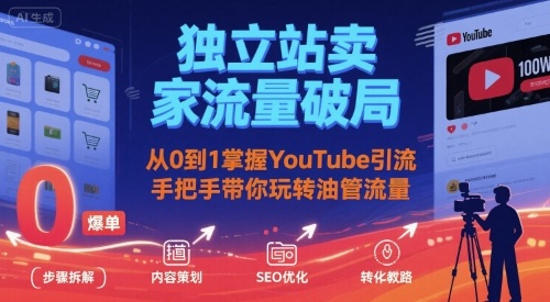 独立站卖家流量破局：从0到1掌握YouTube引流，手把手带你玩转油管流量-副业资源网