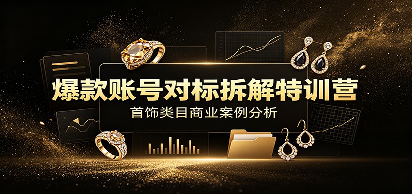 爆款账号对标拆解特训营:首饰类目商业案例分析,配套完整资料内容-副业资源网