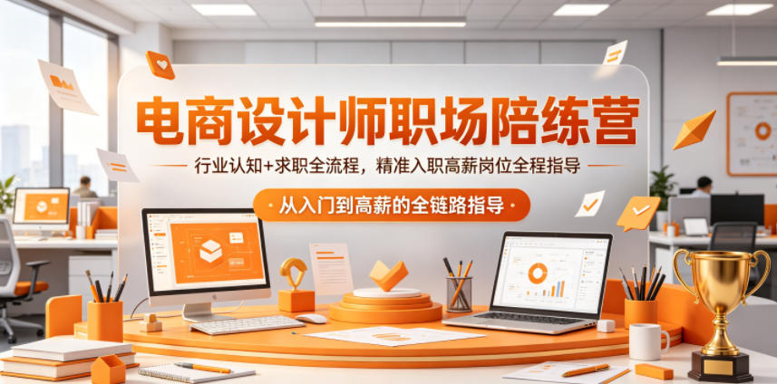 电商设计师职场陪练营，行业认知+求职全流程，精准入职高薪岗位全程指导-副业资源网