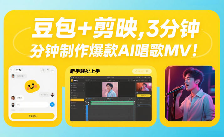 豆包+剪映，3分钟制作爆款AI唱歌MV，新手轻松上手-副业资源网
