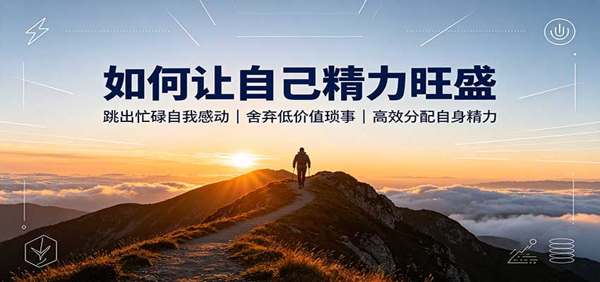 如何让自己精力旺盛：跳出忙碌自我感动，舍弃低价值琐事，高效分配自身精力-副业资源网
