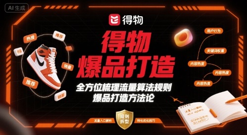 得物爆品打造，全方位梳理得物流量算法规则爆品打造规则-副业资源网