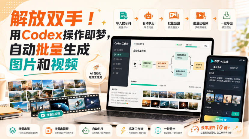 解放双手!用Codex操作即梦,自动批量生成图片和视频-副业资源网