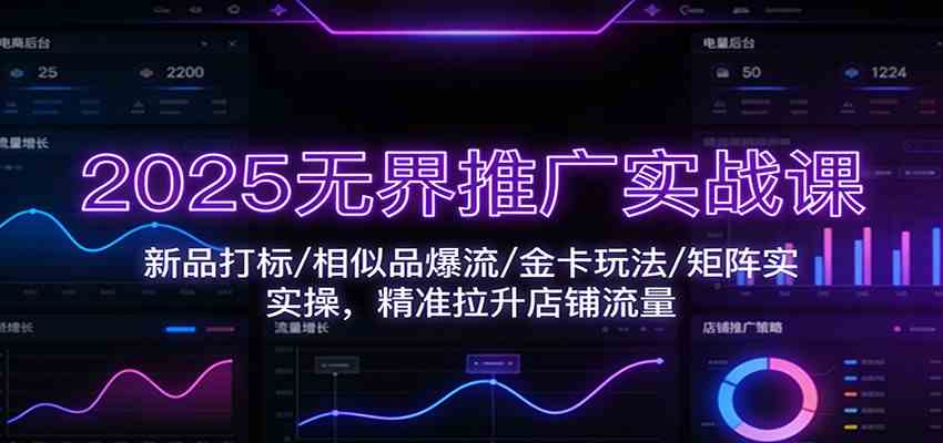 2025无界推广实战课：新品打标/相似品爆流/金卡玩法/矩阵实操，精准拉升店铺流量-副业资源网