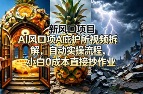 新风口项目AI庇护所视频拆解，自动实操流程，小白0成本直接抄作业-副业资源网