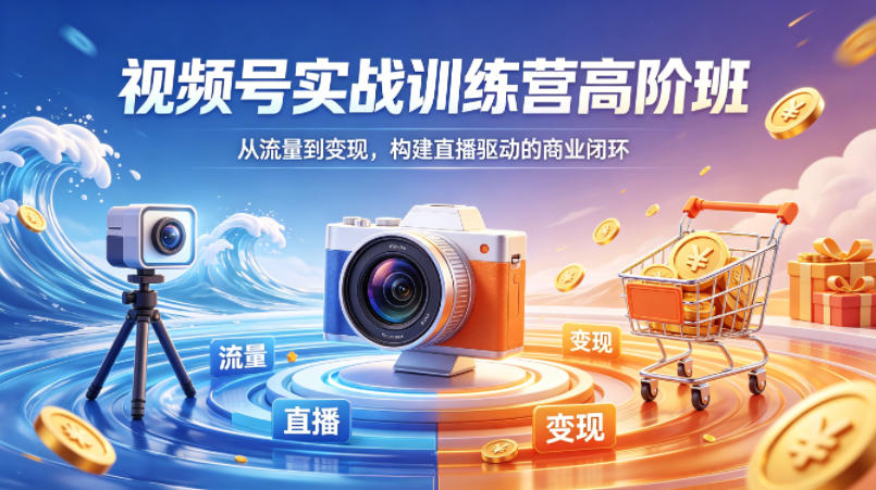 视频号实战训练营高阶班，从流量到变现，构建直播驱动的商业闭环（26年4月）-副业资源网