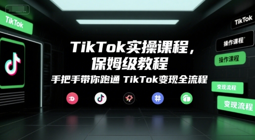 TikTok实操课程，保姆级教程，手把手带你跑通TikTok变现全流程-副业资源网
