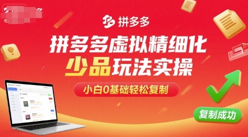 拼多多虚拟精细化少品玩法实操，小白0基础轻松复制-副业资源网