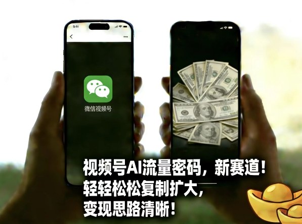 视频号AI流量密码新赛道，轻轻松松复制扩大，变现思路清晰-副业资源网