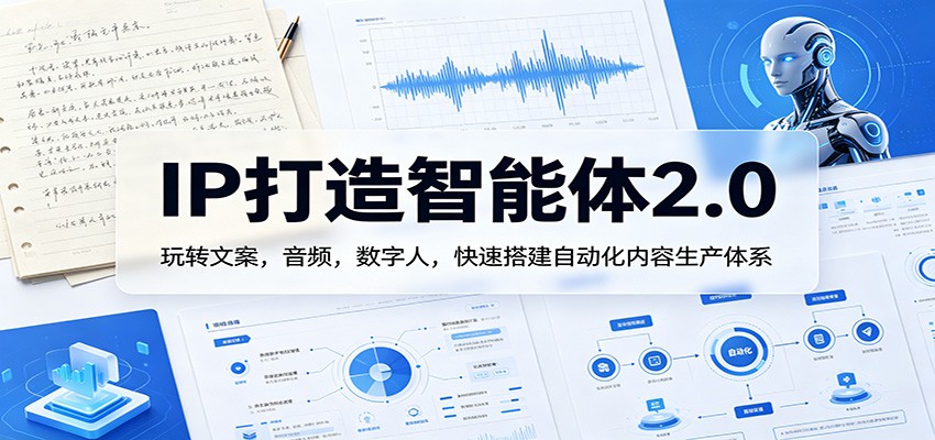 IP打造智能体2.0：玩转文案，音频，数字人，快速搭建自动化内容生产体系-副业资源网