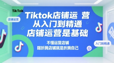 Tiktok店铺运营从入门到精通，店铺运营是基础，不懂运营店铺，瞎折腾店铺就是折腾自己-副业资源网
