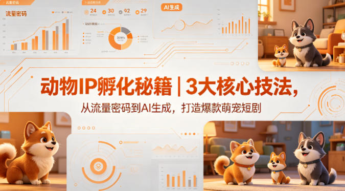 动物IP孵化秘籍｜3大核心技法，从流量密码到AI生成，打造爆款萌宠短剧-副业资源网