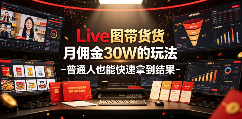 Live图带货月佣金30W的玩法-普通人也能快速拿到结果-副业资源网