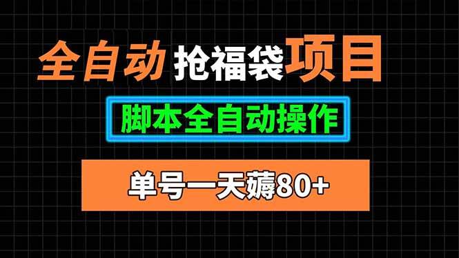 （15697期）全自动抢福袋项目，单号一天80+脚本全自动操作-副业资源网