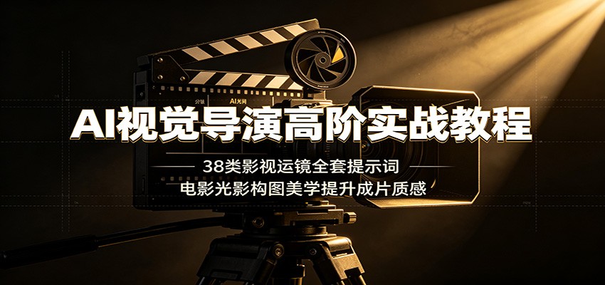 AI视觉导演高阶实战教程：38类影视运镜全套提示词，电影光影构图美学提升成片质感-副业资源网