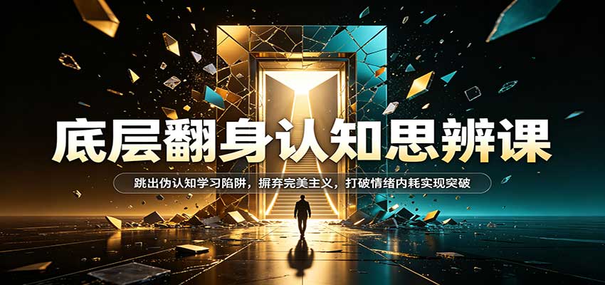 底层翻身认知思辨课：跳出伪认知学习陷阱，摒弃完美主义，打破情绪内耗实现突破-副业资源网