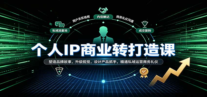 个人IP商业打造课：塑造品牌故事，升级视觉，设计产品抓手，精通私域运营商务礼仪-副业资源网