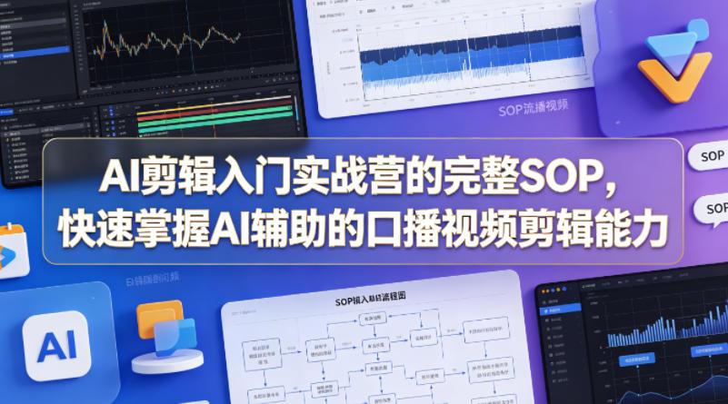 AI剪辑入门实战营的完整SOP，快速掌握AI辅助的口播视频剪辑能力-副业资源网