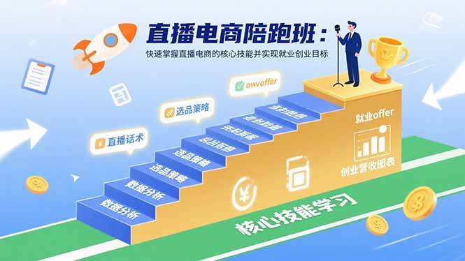 （15900期）直播电商陪跑班：快速掌握直播电商的核心技能并实现就业/创业目标-副业资源网